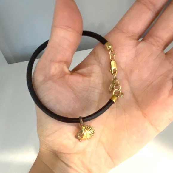 Black leather charm bracelet - Picture 3 of 6